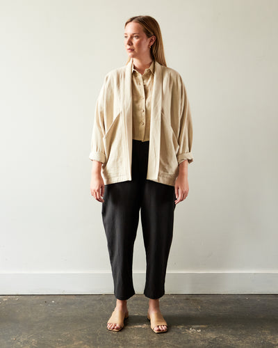 7115 Cropped Button Down Shirt, Mustard Noise