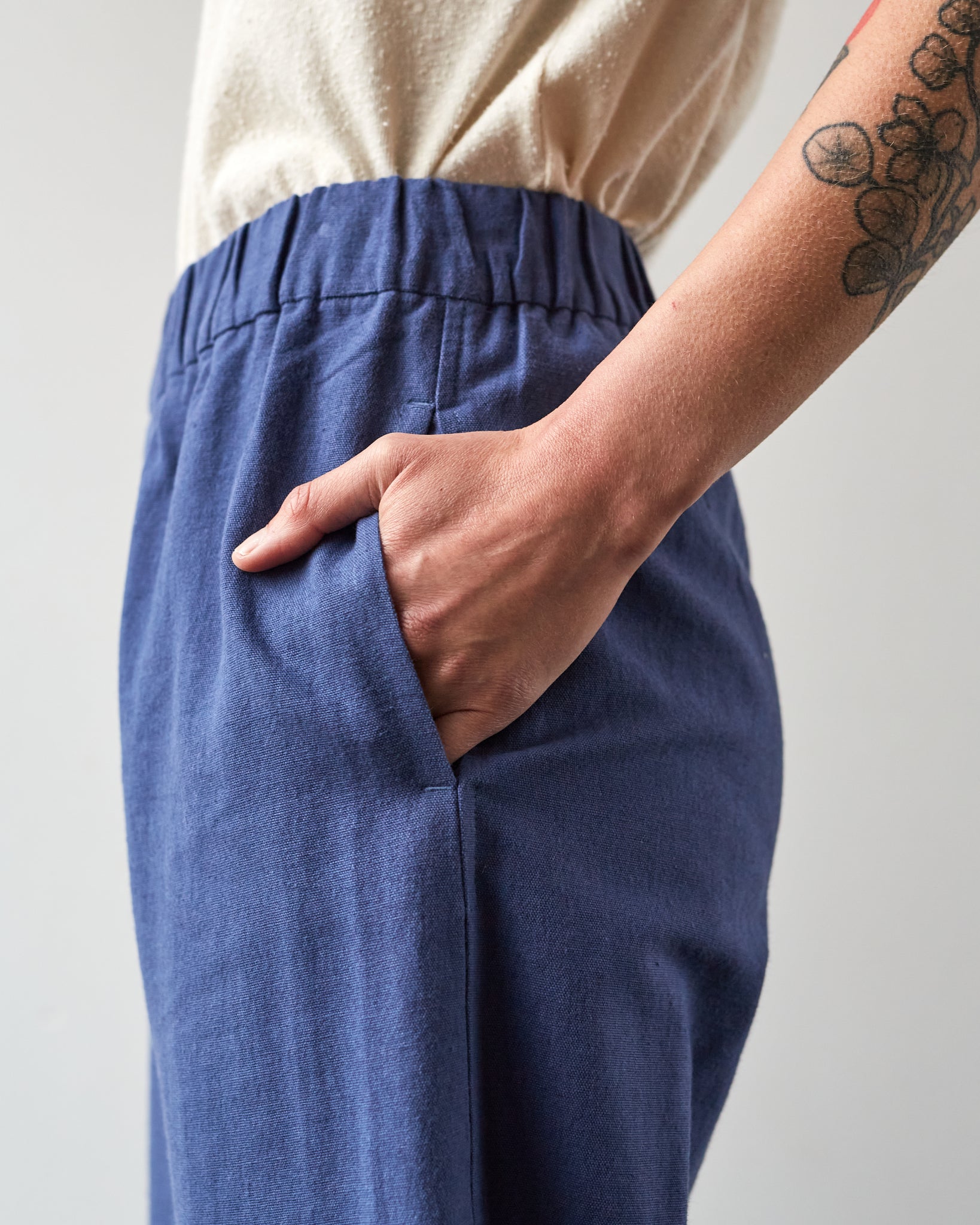 7115 Elastic Pull-Up Trouser, French Blue