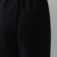 7115 Gauze Elastic Pull-Up Trouser, Black