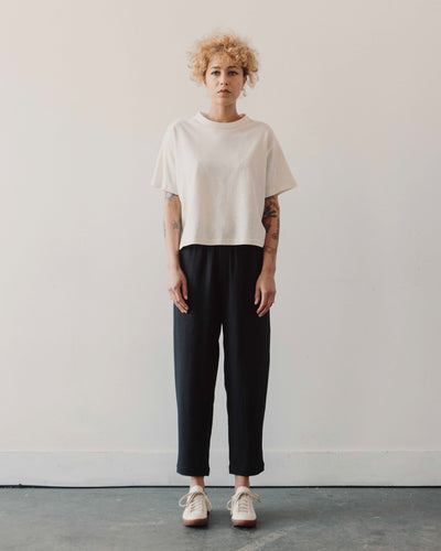 7115 Gauze Elastic Pull-Up Trouser, Black