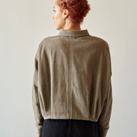 7115 Heavy Canvas 3/4 Cropped Shirt Jacket, Light Umber