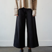 7115 Heavy Canvas Wide-Legged Trouser, Black