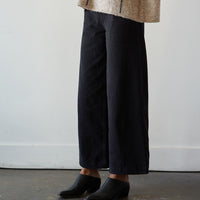 7115 Heavy Canvas Wide-Legged Trouser, Black