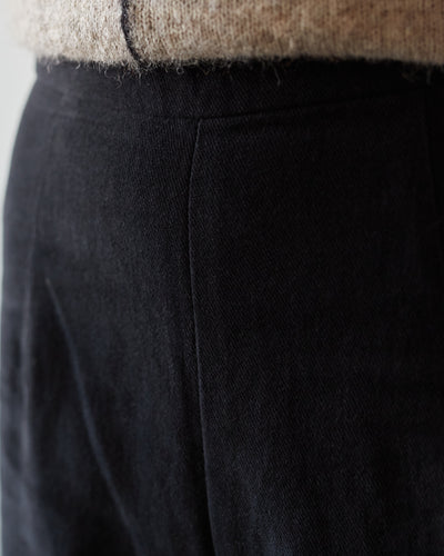 7115 Heavy Canvas Wide-Legged Trouser, Black