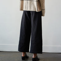 7115 Heavy Canvas Wide-Legged Trouser, Black