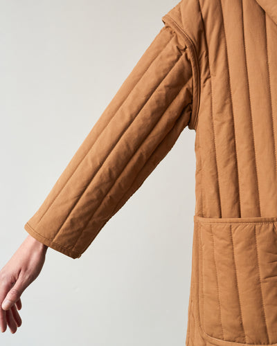 7115 Hooded Quilted Jacket, Caramel