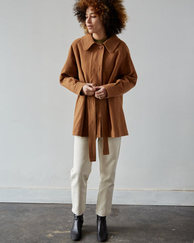 7115 Layered Short Coat, Cinnamon