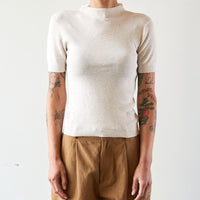 7115 Mock-Neck Linen Knit Top, Dove