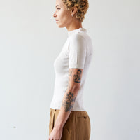 7115 Mock-Neck Linen Knit Top, Dove