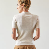 7115 Mock-Neck Linen Knit Top, Dove
