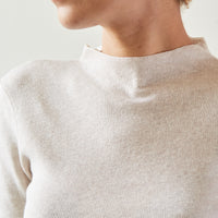 7115 Mock-Neck Linen Knit Top, Dove