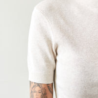 7115 Mock-Neck Linen Knit Top, Dove