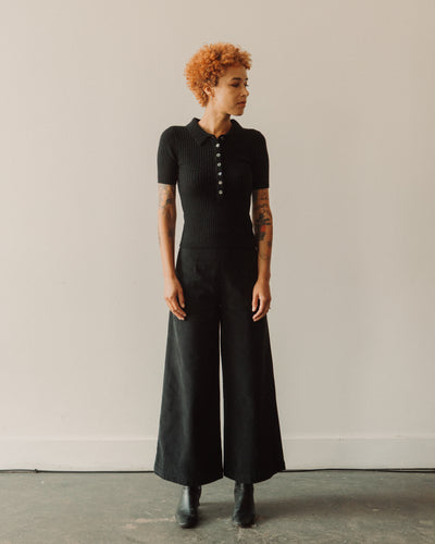 7115 Molly Collared Short Sleeves, Black