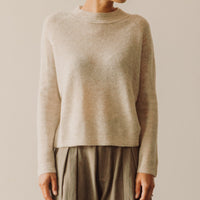 7115 Molly Long Sleeves Cropped Sweater, Heather Dove