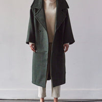 7115 Oversized Wool Coat, Dark Moss