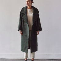 7115 Oversized Wool Coat, Dark Moss