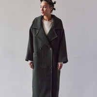 7115 Oversized Wool Coat, Dark Moss