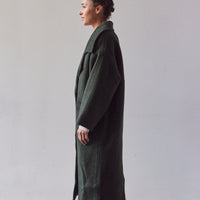 7115 Oversized Wool Coat, Dark Moss