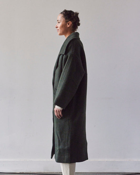 7115 Oversized Wool Coat, Dark Moss