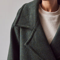 7115 Oversized Wool Coat, Dark Moss