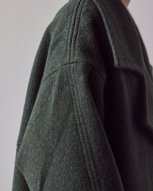 7115 Oversized Wool Coat, Dark Moss