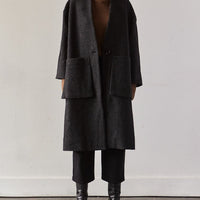 7115 Pockets Long Coat, Charcoal