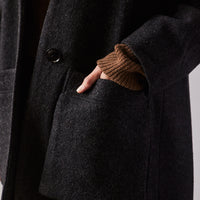 7115 Pockets Long Coat, Charcoal