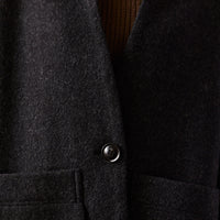 7115 Pockets Long Coat, Charcoal
