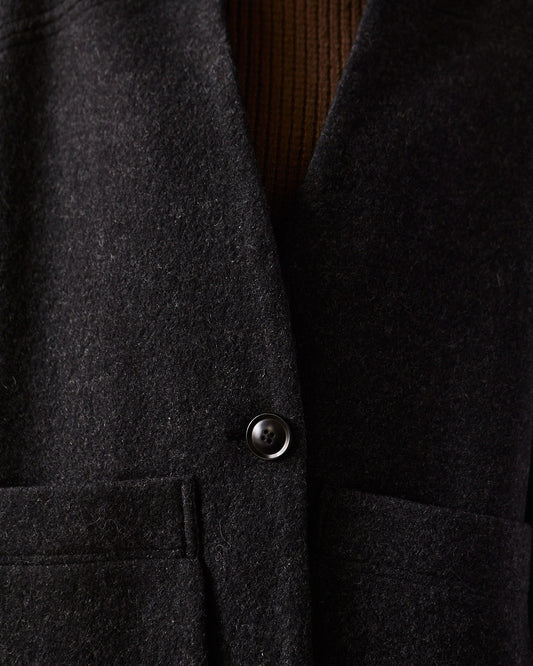 7115 Pockets Long Coat, Charcoal
