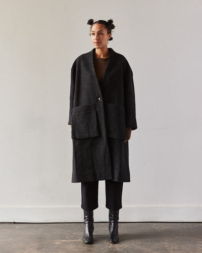 7115 Pockets Long Coat, Charcoal