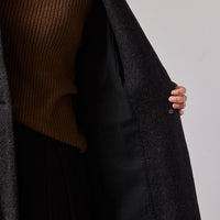 7115 Pockets Long Coat, Charcoal