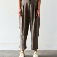 7115 Summer Pleated Trouser, Dark Oak