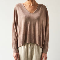 7115 Summer V-Neck Sweater, Taupe