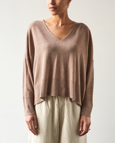 7115 Summer V-Neck Sweater, Taupe