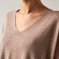 7115 Summer V-Neck Sweater, Taupe