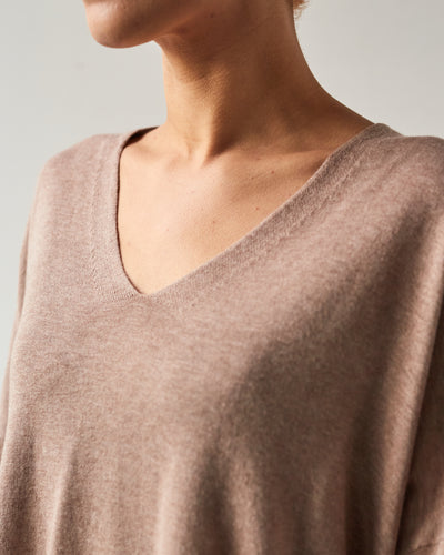 7115 Summer V-Neck Sweater, Taupe