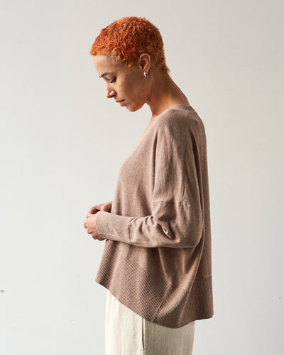 7115 Summer V-Neck Sweater, Taupe