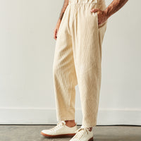 7115 Unisex Corduroy Elastic Pull-Up Trouser, Antique White