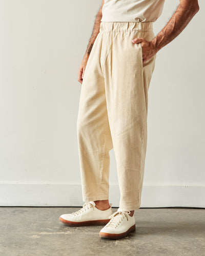 7115 Unisex Corduroy Elastic Pull-Up Trouser, Antique White