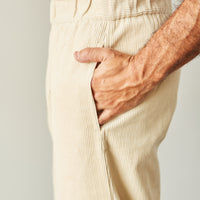 7115 Unisex Corduroy Elastic Pull-Up Trouser, Antique White
