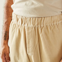 7115 Unisex Corduroy Elastic Pull-Up Trouser, Antique White