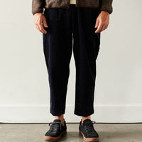 7115 Unisex Corduroy Elastic Pull-Up Trouser, Navy Black