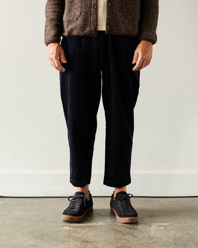7115 Unisex Corduroy Elastic Pull-Up Trouser, Navy Black