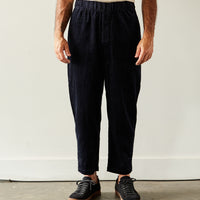 7115 Unisex Corduroy Elastic Pull-Up Trouser, Navy Black