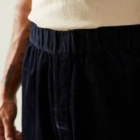 7115 Unisex Corduroy Elastic Pull-Up Trouser, Navy Black