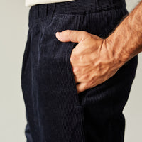 7115 Unisex Corduroy Elastic Pull-Up Trouser, Navy Black