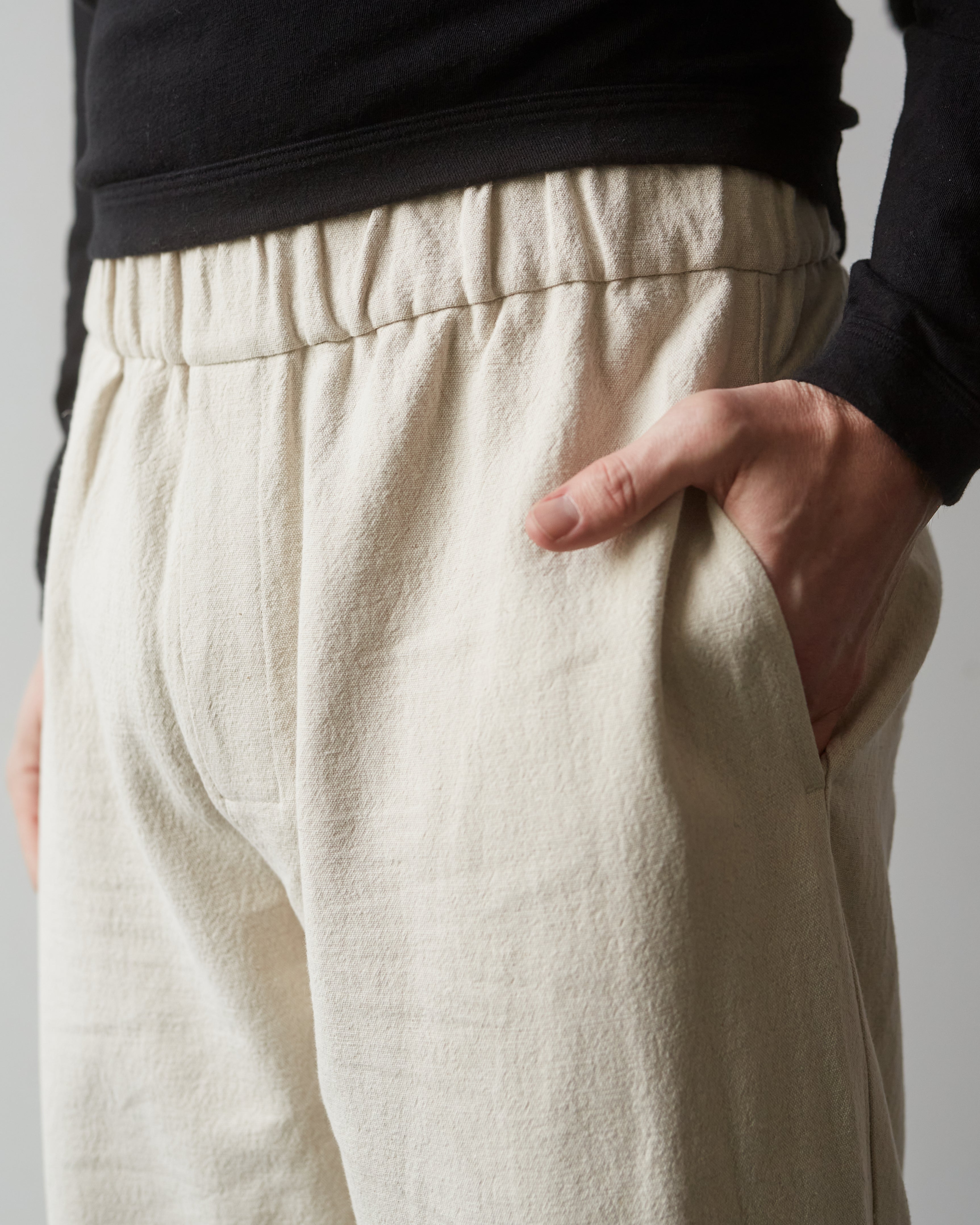 パンツ zip knee tuck trouser prasthana Black Yoshitomo Smart Pants | DESTREE