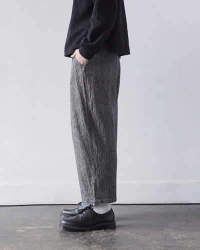 7115 Unisex Pleated Trouser, Black Noise