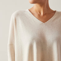 7115 V-Neck Sweater, Off-White