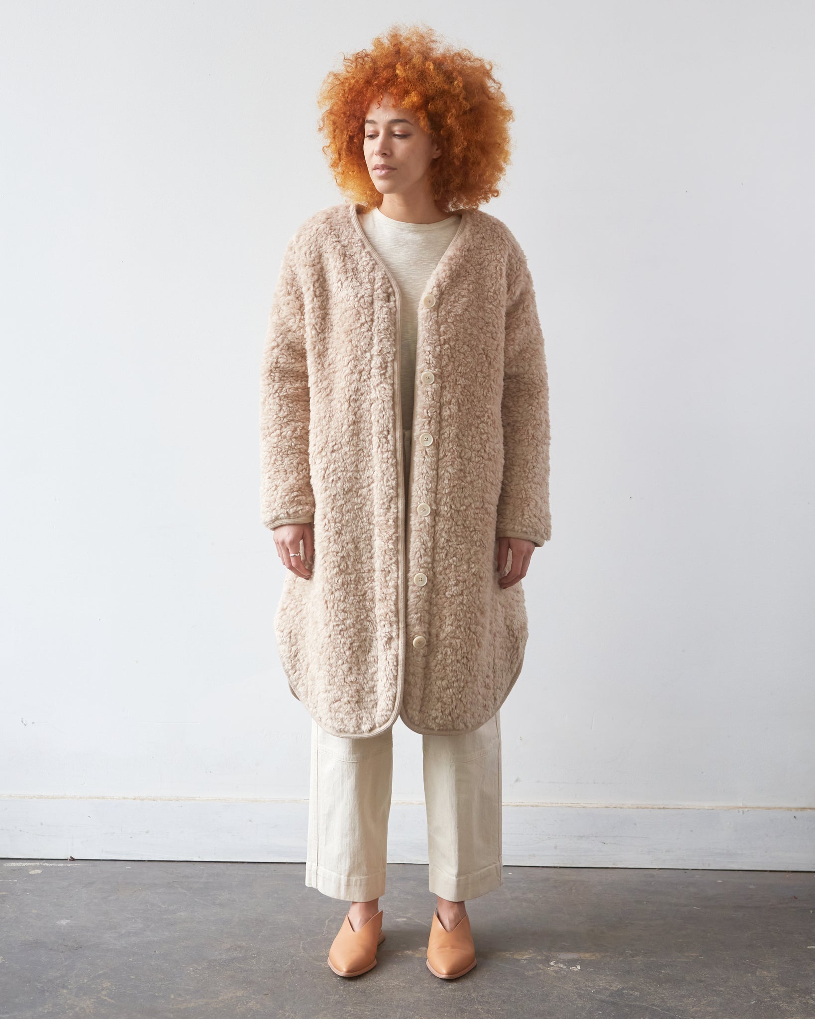 7115 Winter Curly Jacket, Sand | Glasswing